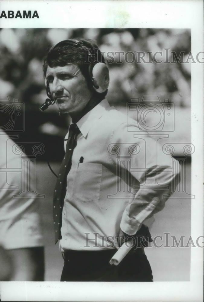 1986 Press Photo University Of Alabama Football Coach Ray Perkins During Game - Historic Images