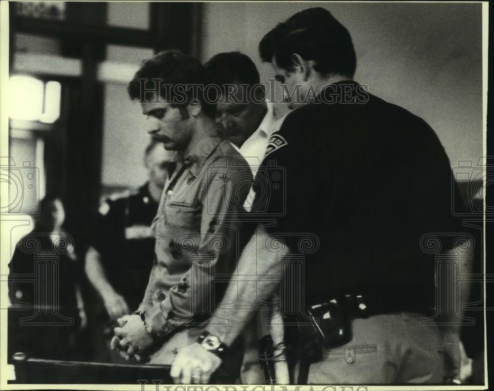 1979 Press Photo James Stawicki in Langlade County Safety Building courtroom - Historic Images