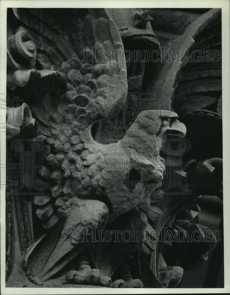 Press Photo Exterior detail on Saint Josaphat&#39;s Basillica at 6th &amp; Lincoln - Historic Images