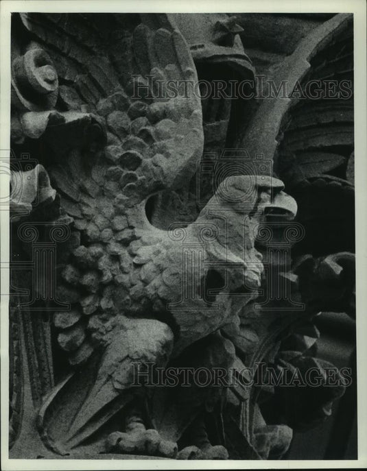 Press Photo Exterior detail on Saint Josaphat's Basillica at 6th & Lincoln - Historic Images