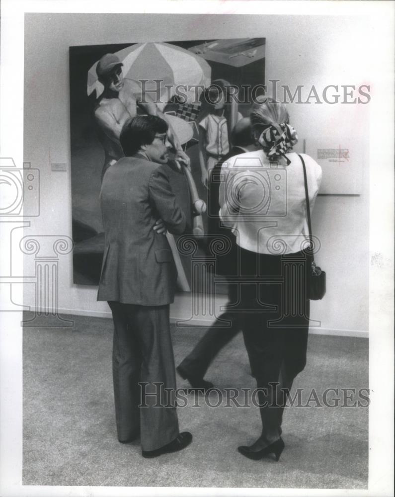 1989 Press Photo Controversial Eric Fischl Baseball Painting - RSA75931 - Historic Images