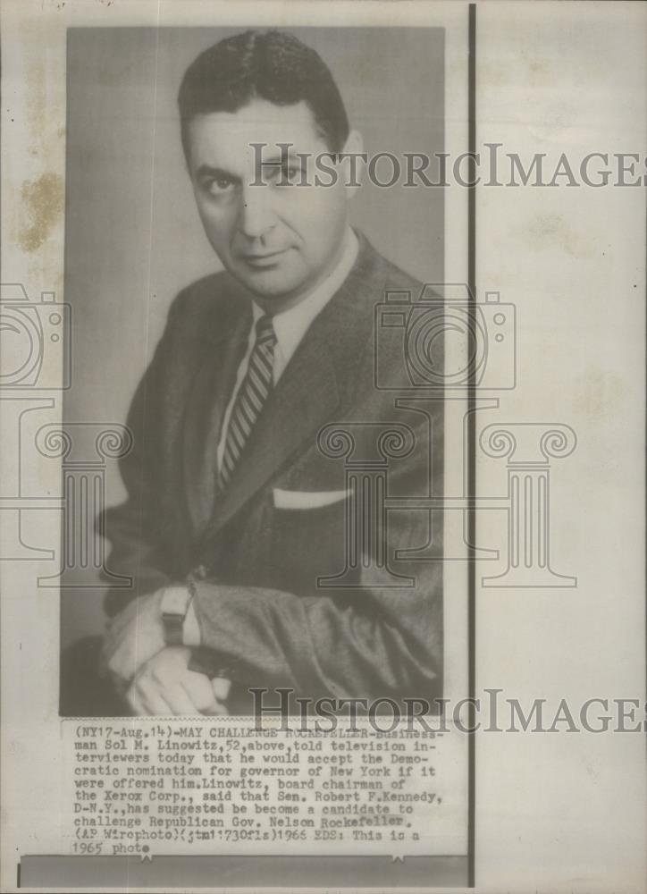 1966 Press Photo Businessman Sol Linowitz - RSA76077 - Historic Images