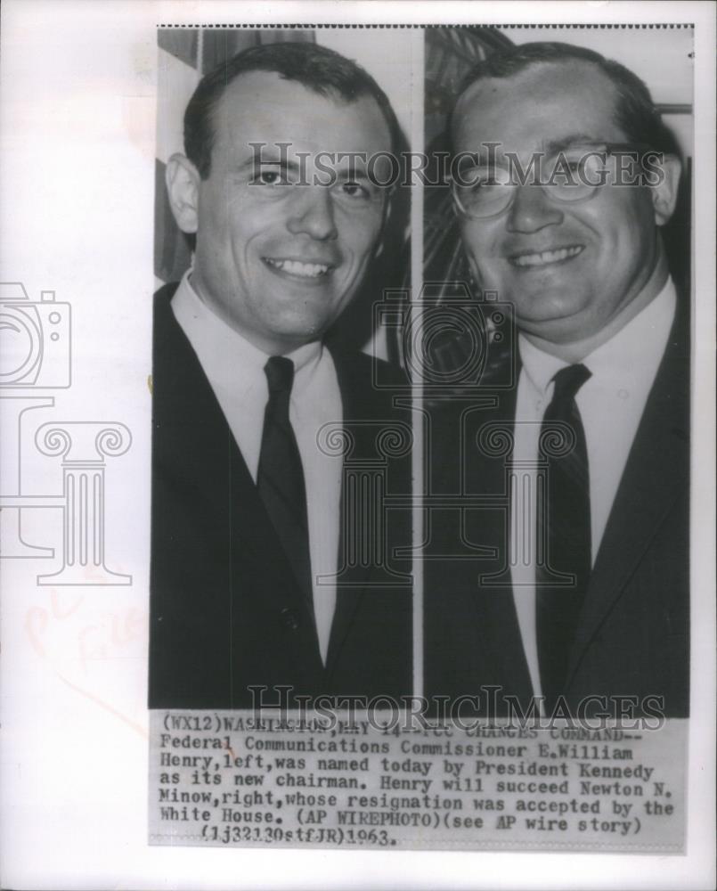 1963 Press Photo Federal Communications Commissioner E. William Henry - Historic Images