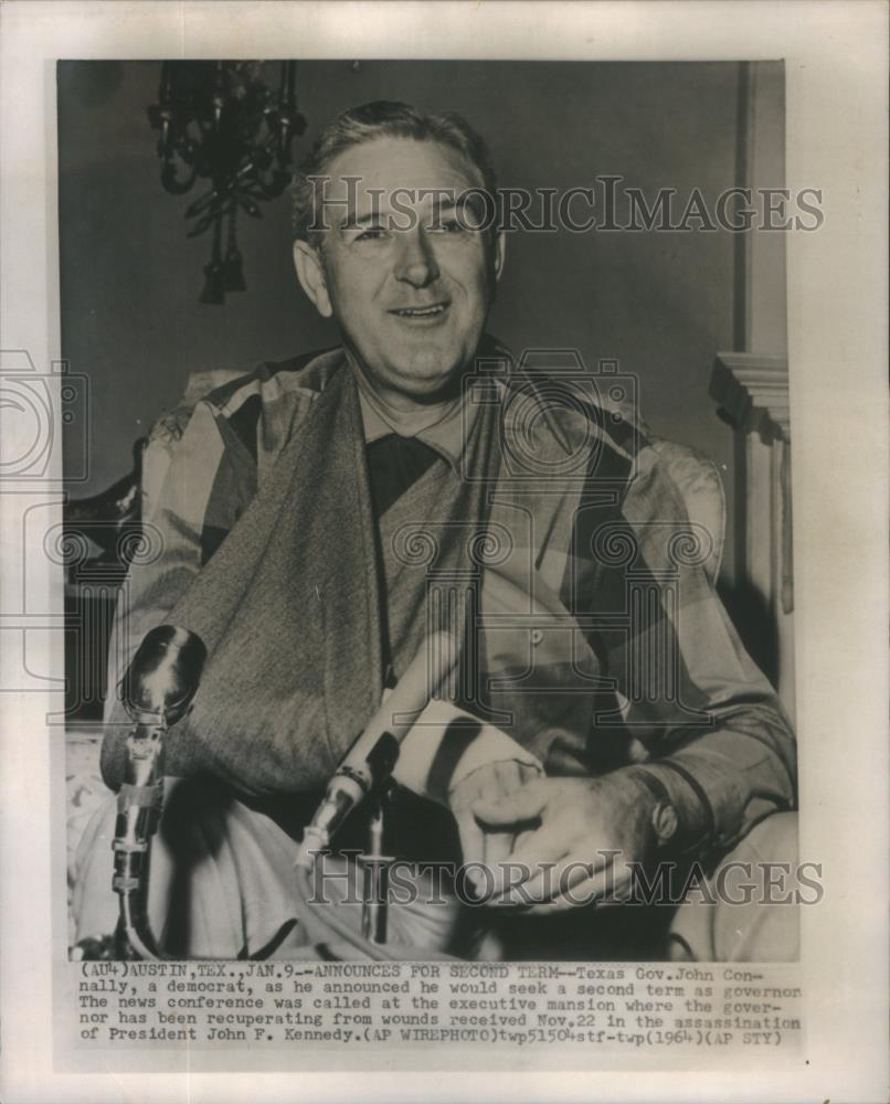 1964 Press Photo Injured Governor of Texas John B. Connally - RSA83317 - Historic Images