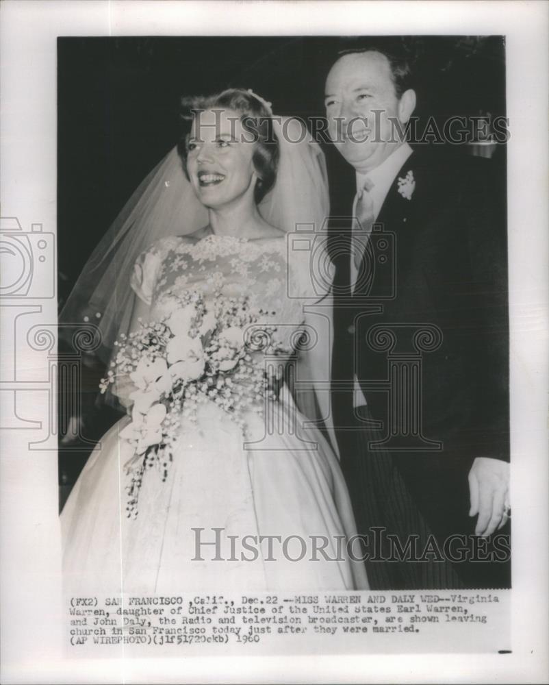 1960 Press Photo Chief Justice Warren Daughter Wedding John Daly - RSA84647 - Historic Images
