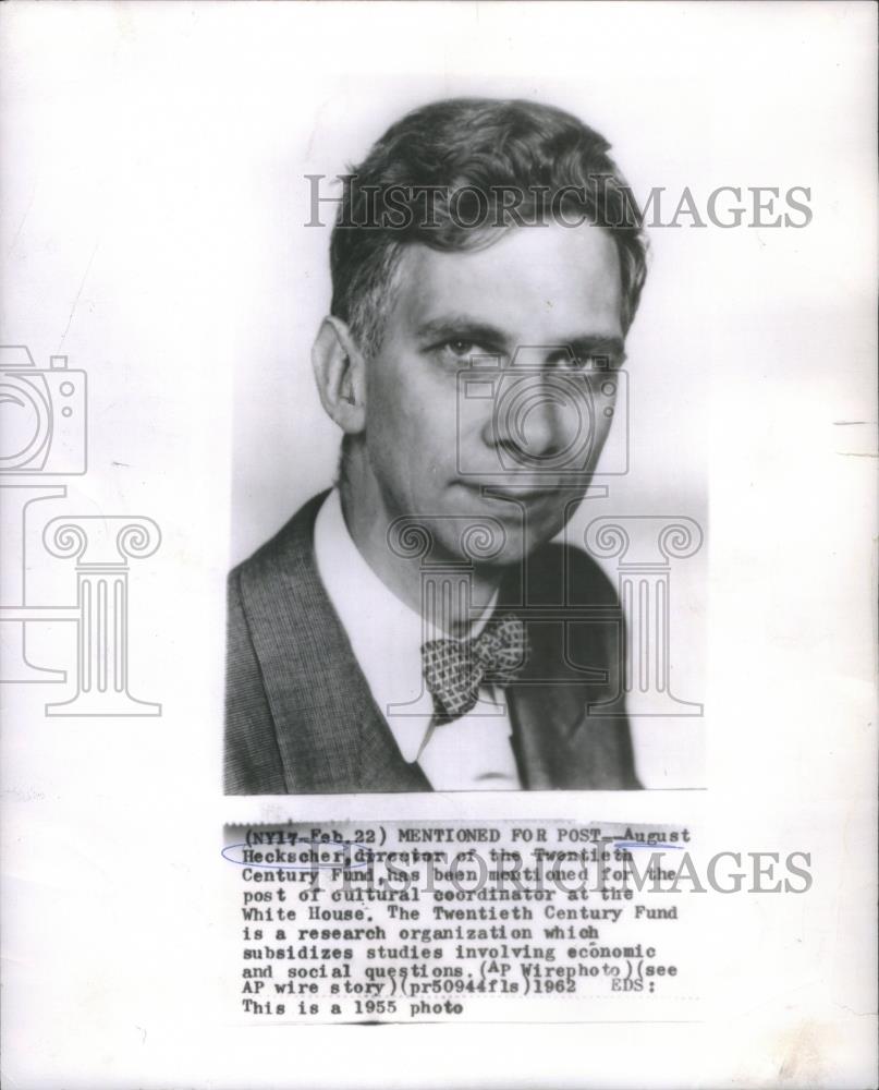1955 Press Photo August Heckscher Twentieth Century Fund - RSA91613 - Historic Images