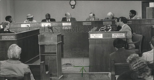 1987 Press Photo Mayor Ed Porter & Bessemer City Council, Alabama - abna19239 - Historic Images