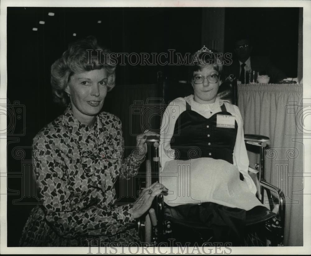 1981 Press Photo Allison Weatherby, 1980 Easter Seal Child with unknown person - Historic Images