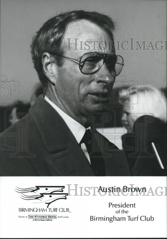 1987 Press Photo Austin Brown, President of the Birmingham Turf Club, Alabama - Historic Images