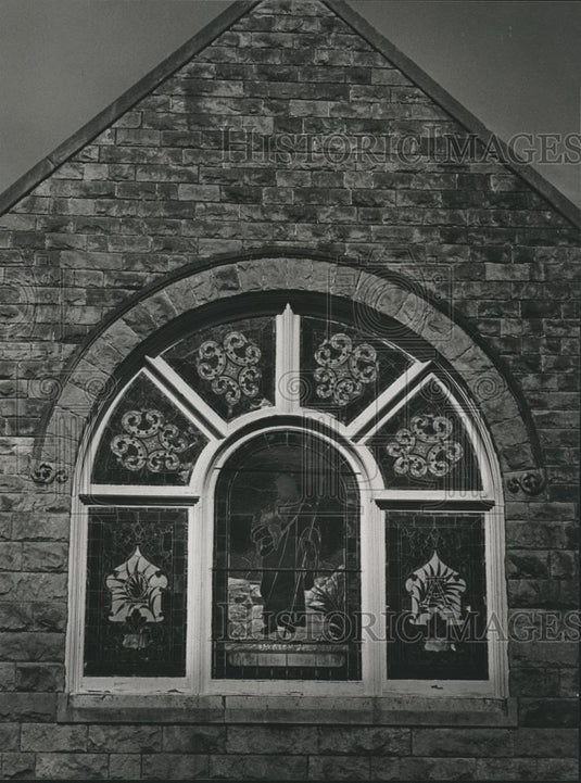 1984 Press Photo Stained glass window at First Baptist Church, Birmingham - Historic Images