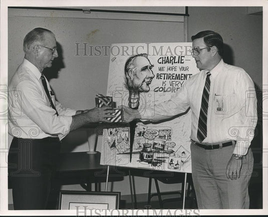 Press Photo Charles Brooks and Other at Retirement Party - abna22612 - Historic Images