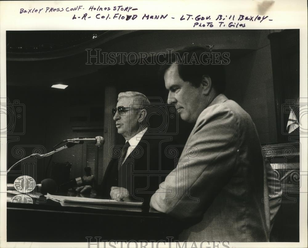 1983 Press Photo Bill Baxley, Lieutenant Governor and Colonel Floyd Mann, Meet - Historic Images