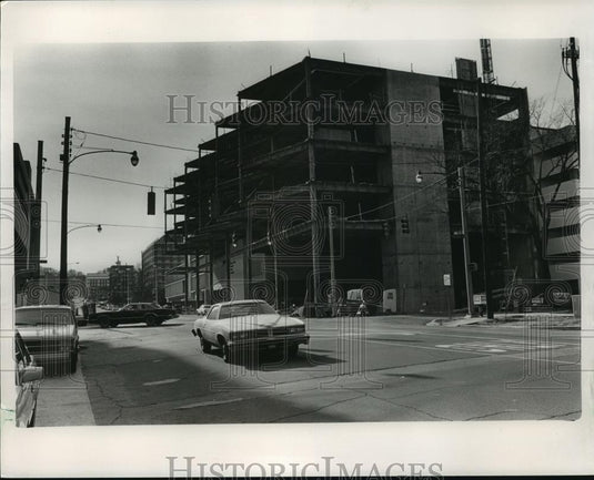 1987 Press Photo Construction 18th street looking south. Birmingham, Alabama - Historic Images