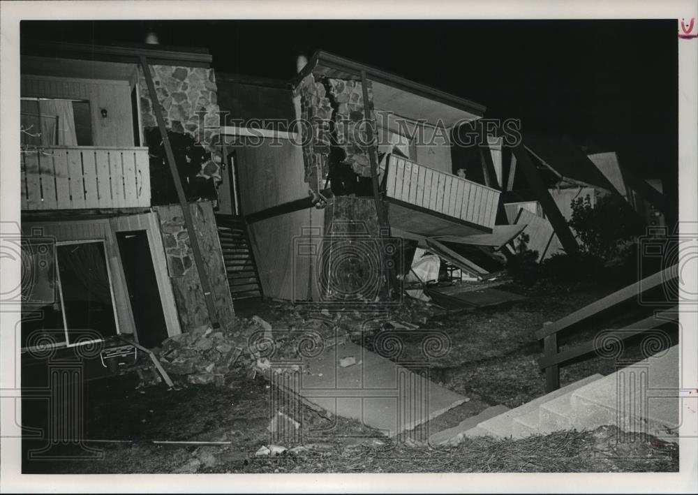 1988 Press Photo Birmingham, Alabama Apartments: Mountain Top collapsed building - Historic Images