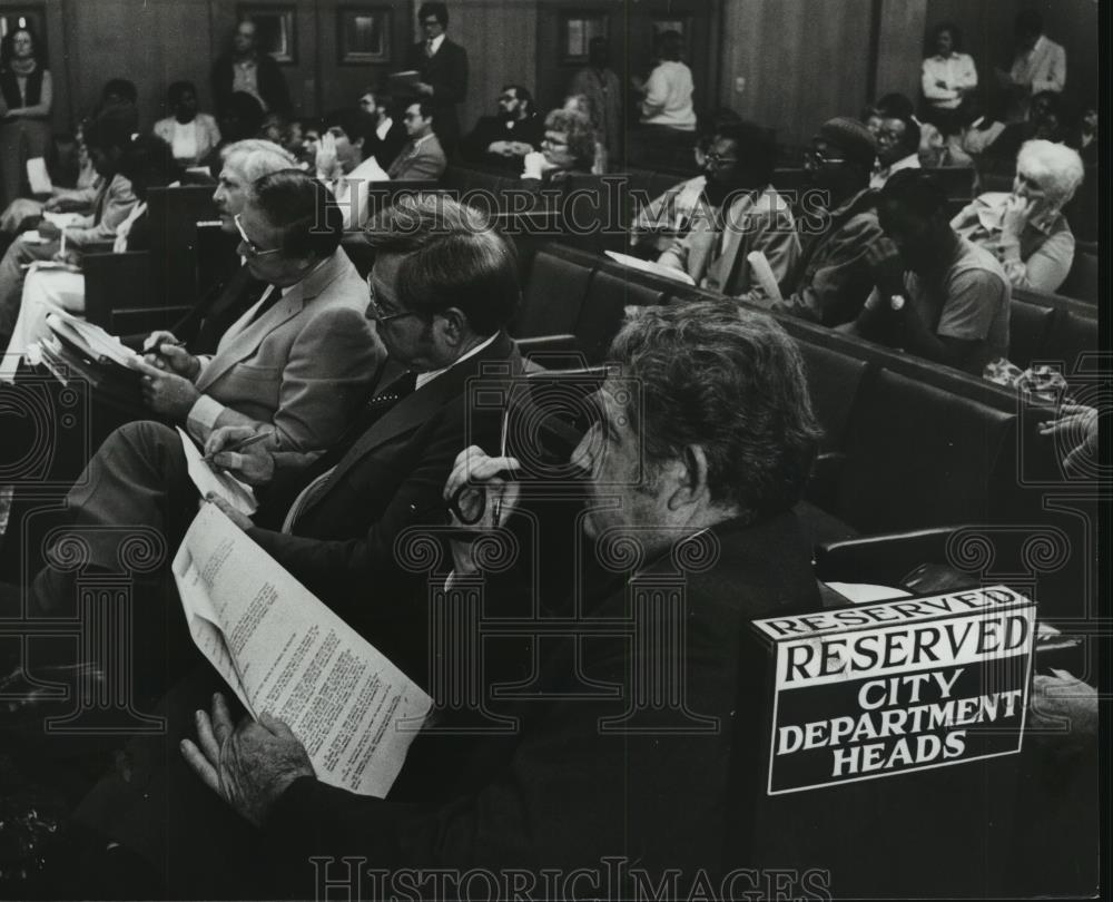 1980 Press Photo Birmingham, Alabama City Department heads listen to problems - Historic Images