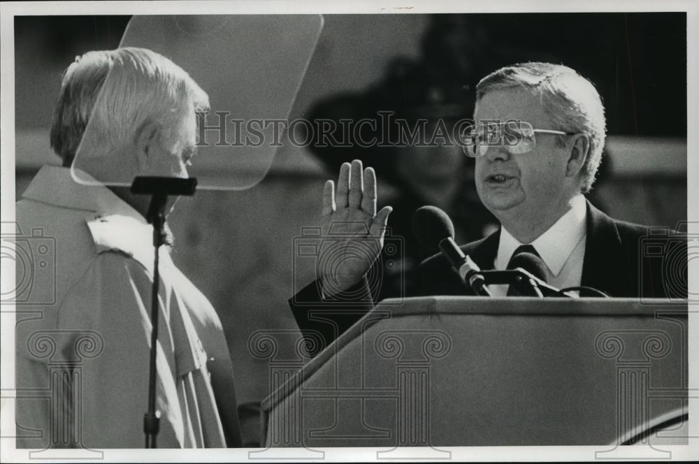 1991 Press Photo Billy Joe Camp, Secretary of State and brotherBobby Jack Camp - Historic Images