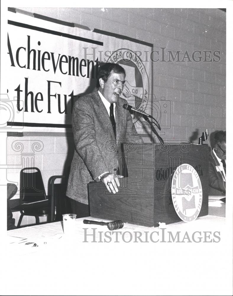 1981 Press Photo Politician Bill Baxley at Labor Meeting - abna26186 - Historic Images