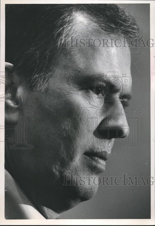 1986 Press Photo Politician Bill Baxley at Press Conference at Medical Center - Historic Images