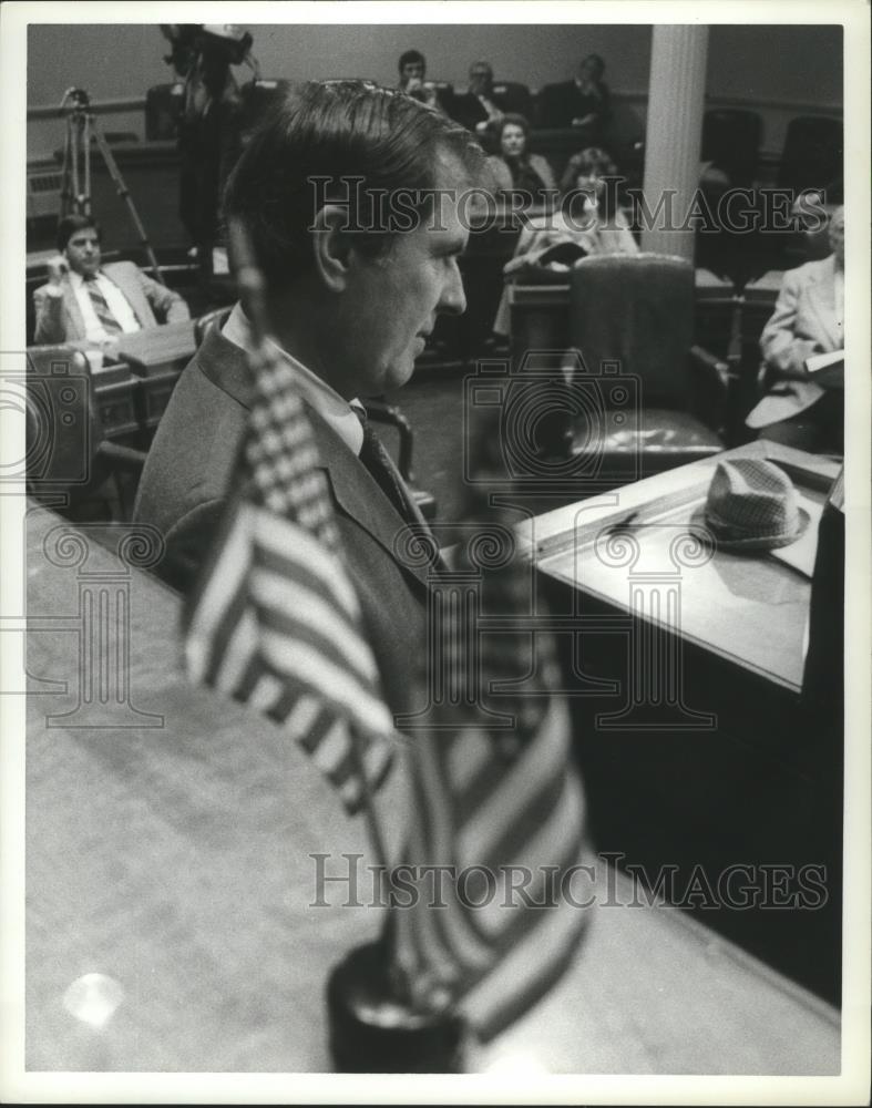 1982 Press Photo Politician Bill Baxley at Press Conference at Capitol - Historic Images