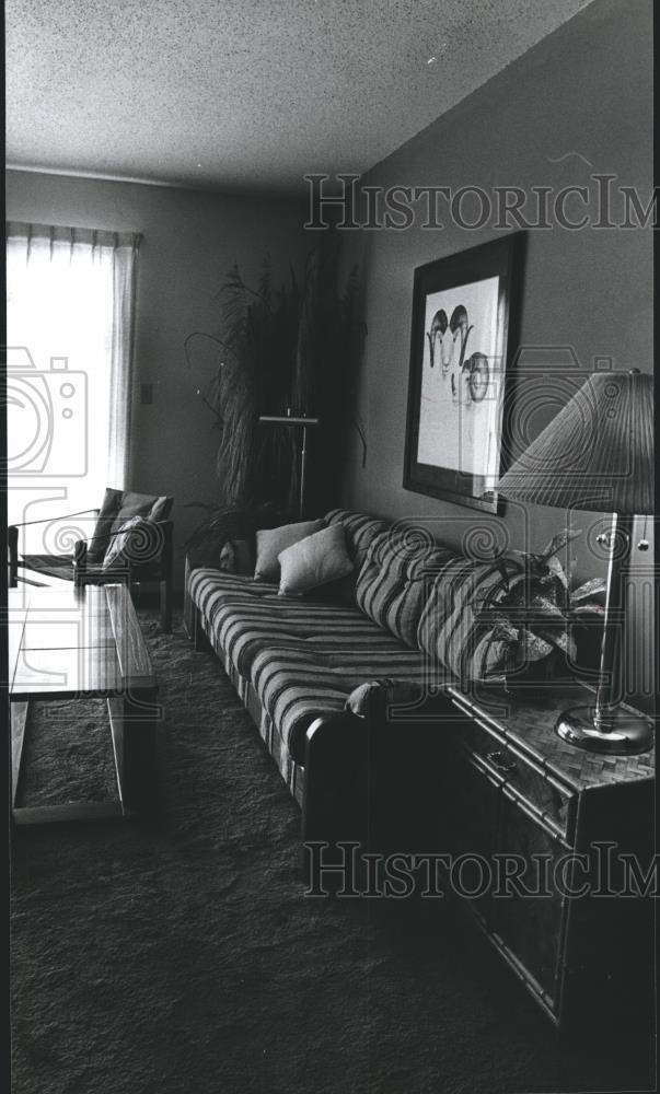 1979 Press Photo Birmingham, Alabama Apartments, Interior with Furniture - Historic Images