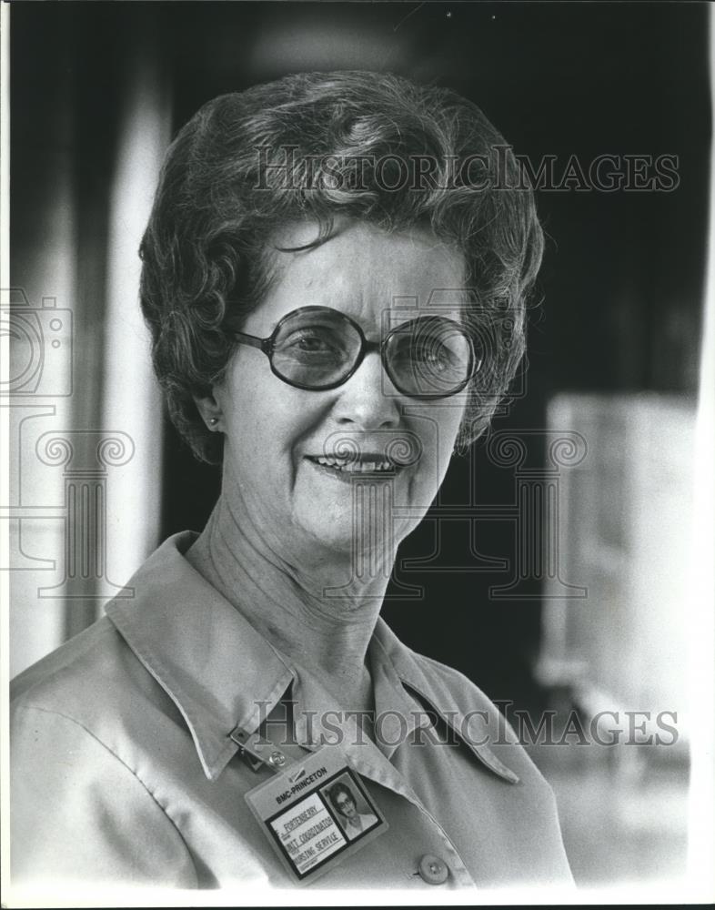 1979 Press Photo Nurse Flossies Fortenberry, Princeton Baptist Medical Center - Historic Images