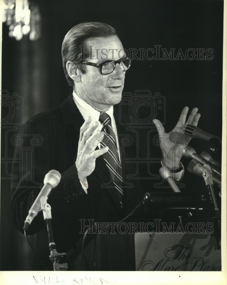 1978 Press Photo William E. Simon, former Treasury Secretary spoke at Marc Plaza - Historic Images