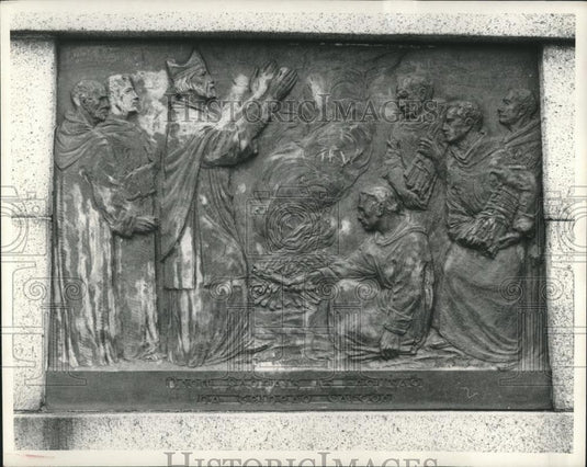 Press Photo Saint Patrick plaque on the hill of Slane, near Tara, Ireland - Historic Images