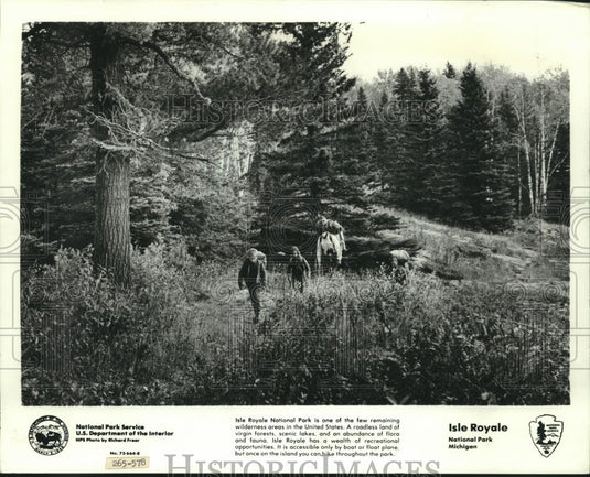1981 Press Photo Backpackers in Isle Royale National Park - mjc01064 - Historic Images