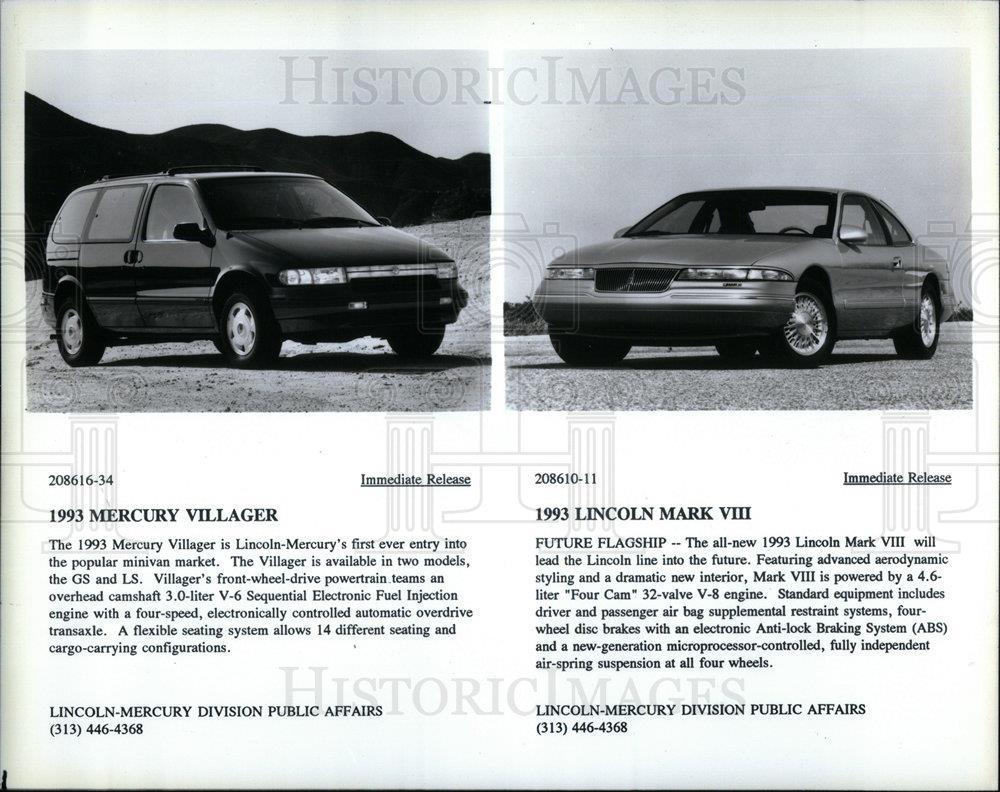 1993 Press Photo Lincoln automobile - DFPD74023 - Historic Images