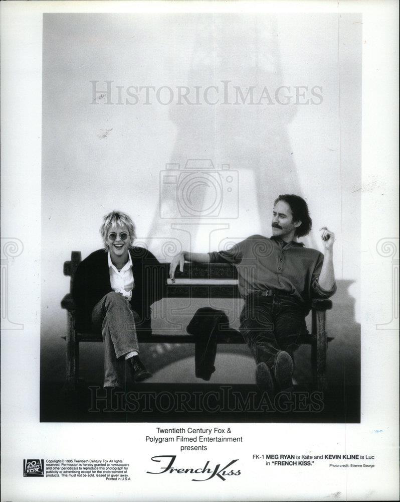 1995 Press Photo Meg Ryan Kevin Kline &quot;French Kiss&quot; - DFPD59981 - Historic Images