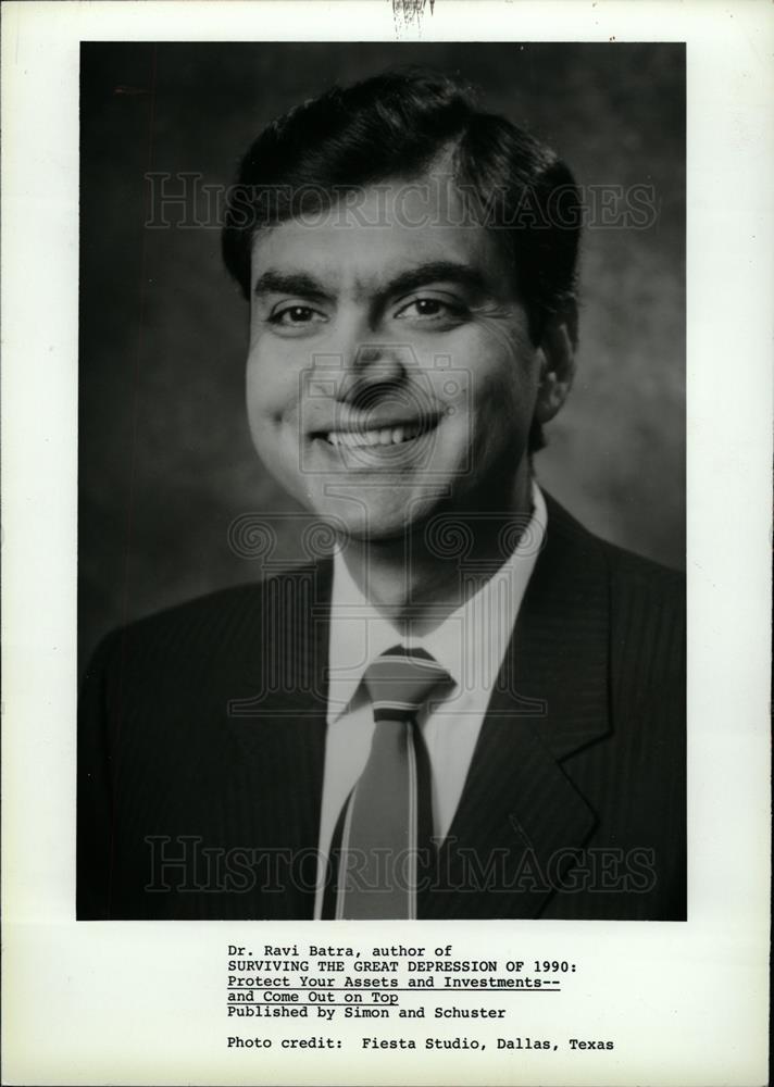 1990 Press Photo Ravi Batra author Surviving Depression - dfpd33203 - Historic Images