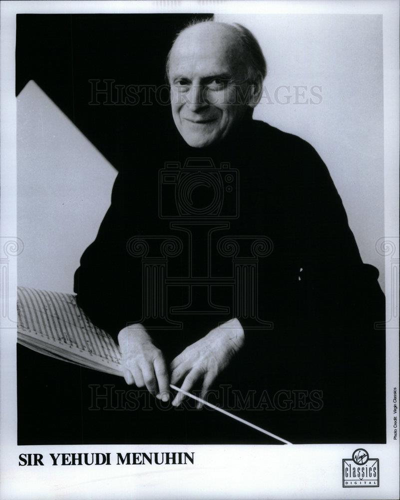 1991 Press Photo Sir Yehudi Menuhin Conductor - DFPD04489 - Historic Images