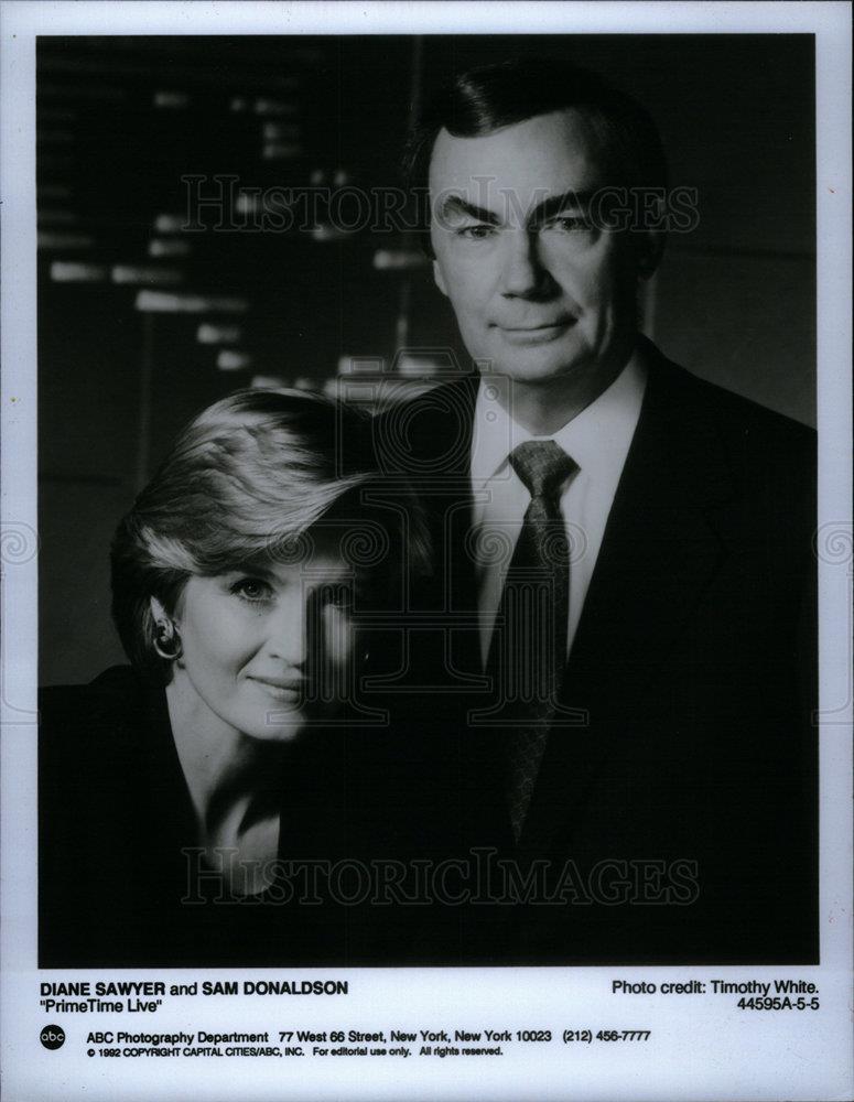 1995 Press Photo Sam Donaldson Diane Sawyer Newsanchors - DFPD01021 - Historic Images