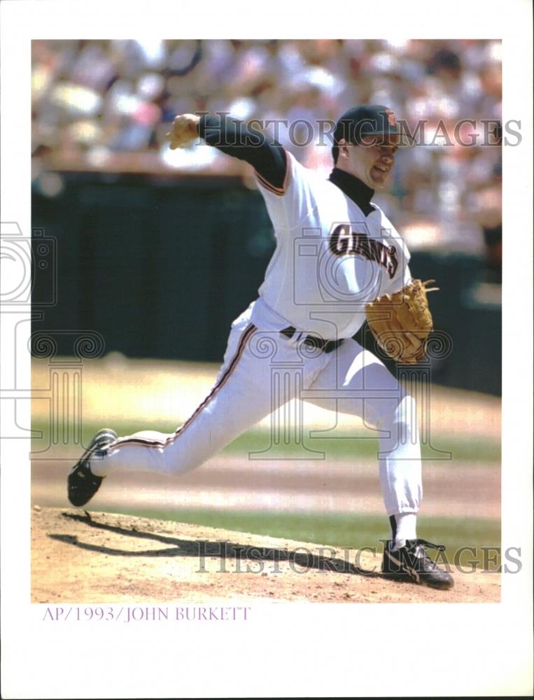 1993 Press Photo John Burkett Baseball Pitcher - RRQ18331 - Historic Images