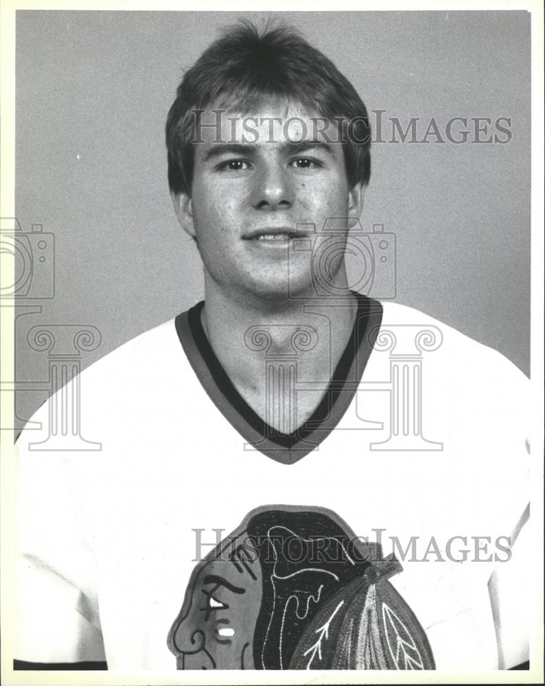 1985 Press Photo Mark La Varre Chicago Blackhawk Hockey - RRQ18885 - Historic Images