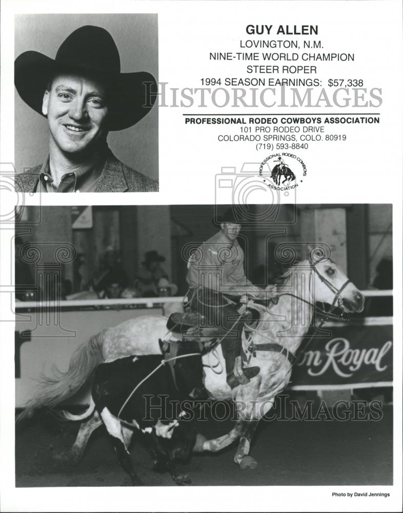 1997 Press Photo Guy Allen World Champion Steer Roper - RRQ19089 - Historic Images