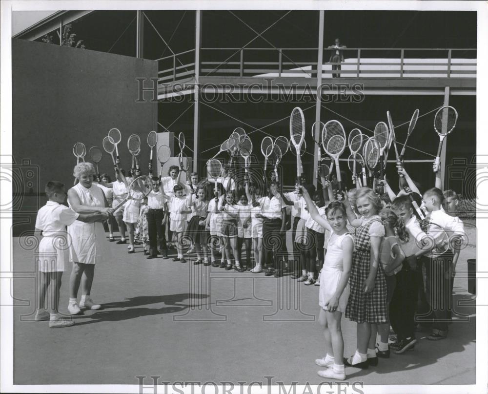 Tennis Rackets Stadium Kids - RRQ19903 - Historic Images