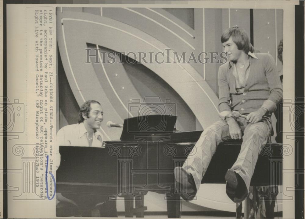 1975 Press Photo Paul Anka/Jimmy Connors/Actor/Singer - RRQ20009 - Historic Images