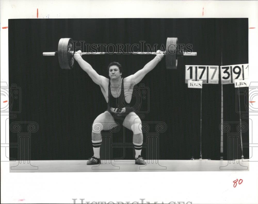 1983 Press Photo Jeff Michaels American Weighlifter - RRQ20841 - Historic Images