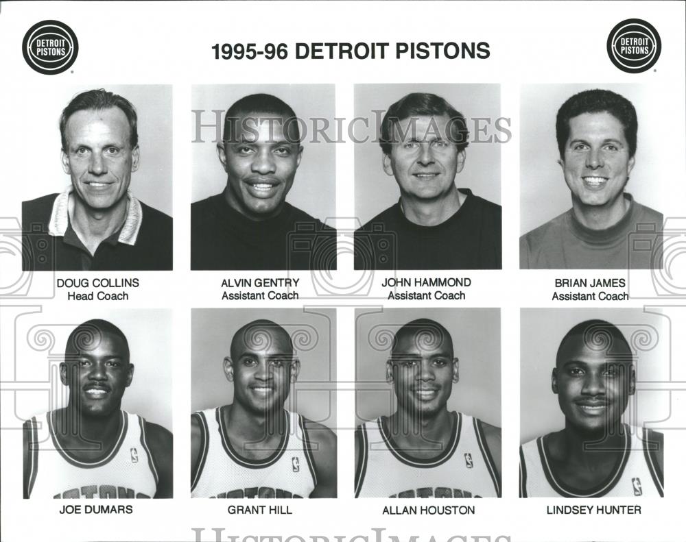 1995 Press Photo Detroit Pistons Basketball Team NBA - RRQ20883 - Historic Images