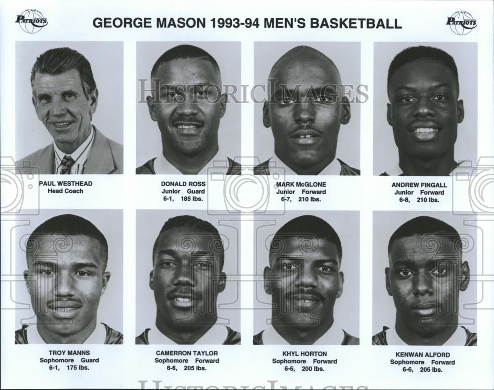 1993 Press Photo George Mason Patriots Basketball Team - RRQ20939 - Historic Images