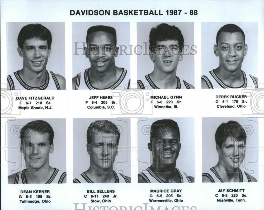 1987 Press Photo Davidson University College Roster - RRQ21043 - Historic Images
