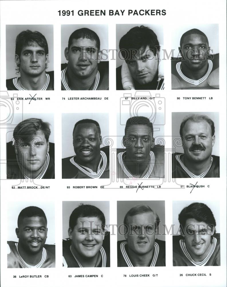 1991 Press Photo Green Bay Packers Football Roster - RRQ21919 - Historic Images