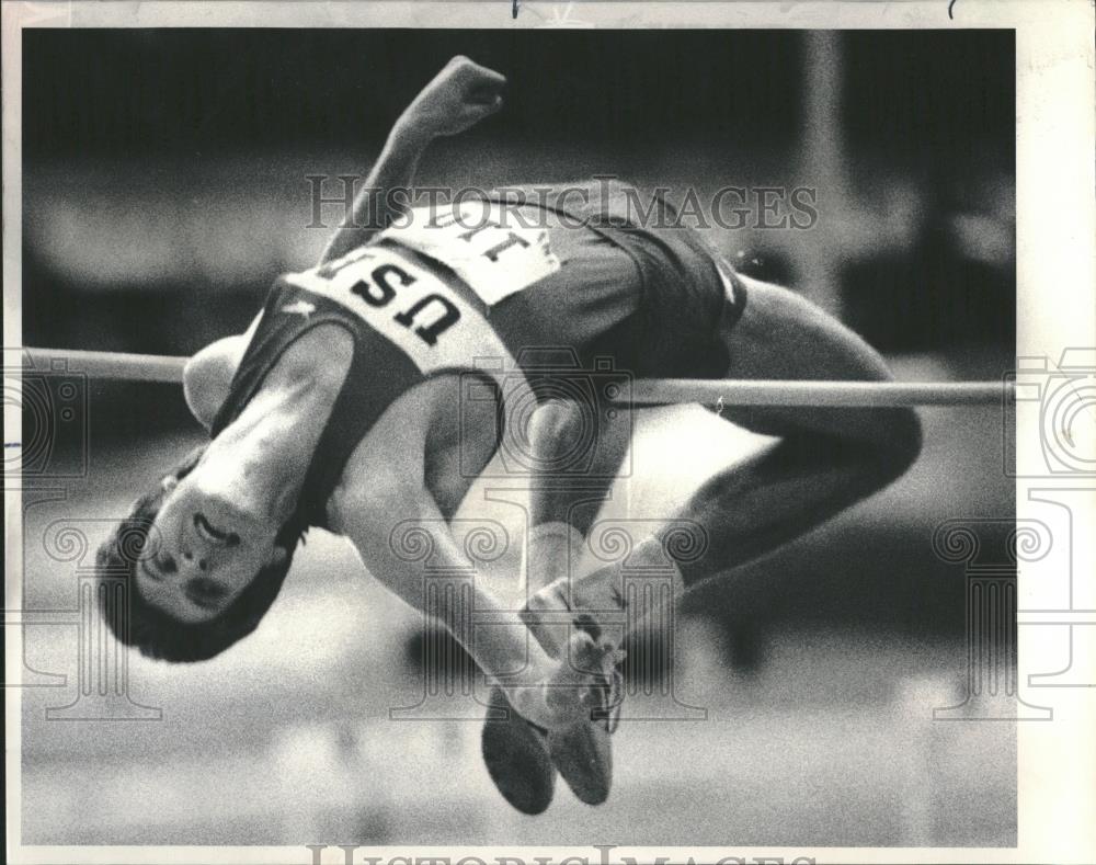 1986 Press Photo Jim Howard American Long Jump Athlete - RRQ22403 - Historic Images