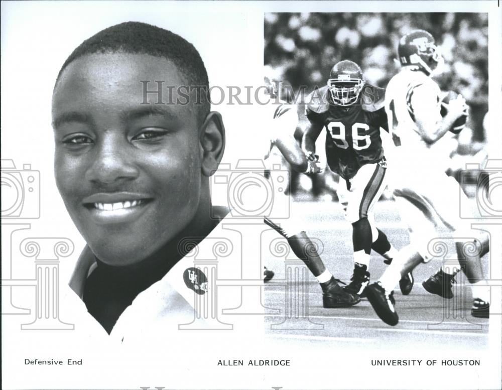 1995 Press Photo Alen Aldridge defensive end Houston - RRQ22677 - Historic Images