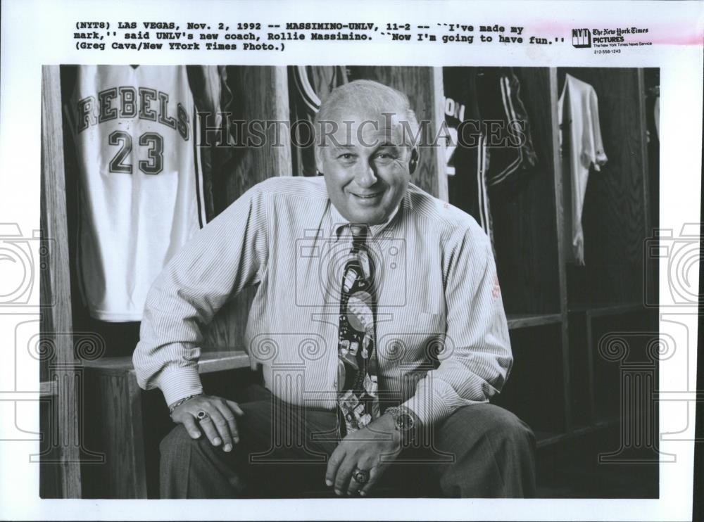 1993 Press Photo UNLV New Coach Rollie Massimino Fun - RRQ22787 - Historic Images