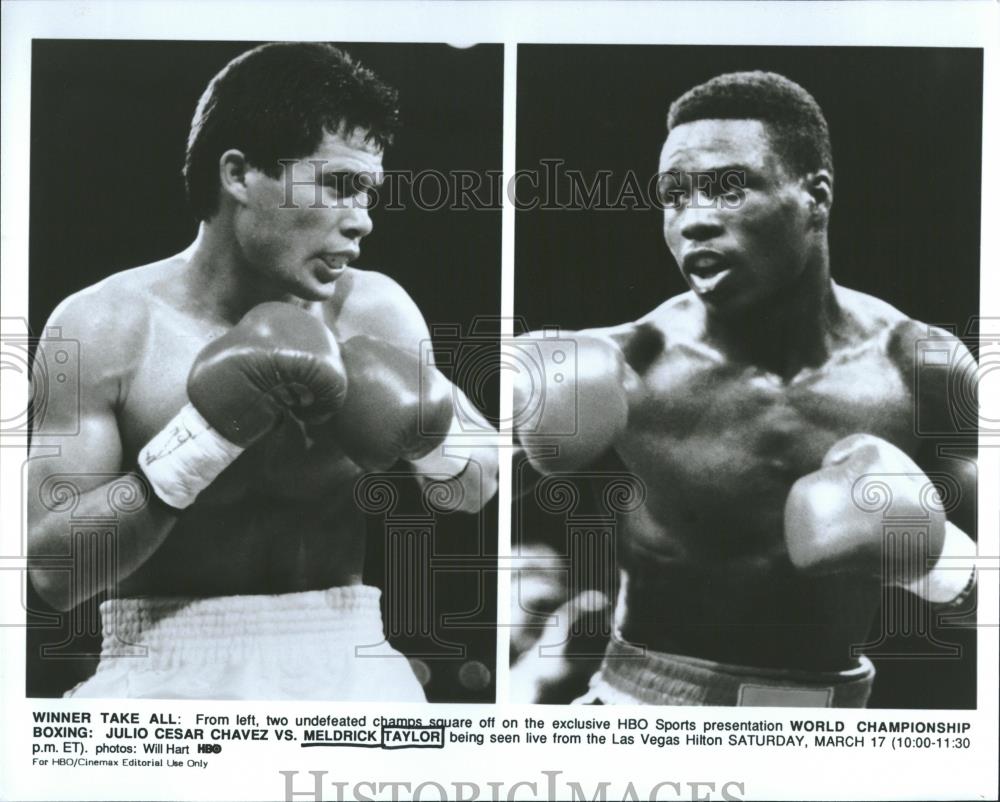 Press Photo Julio Cesar Chavez Meldrick Taylor Boxer - RRQ25423 - Historic Images