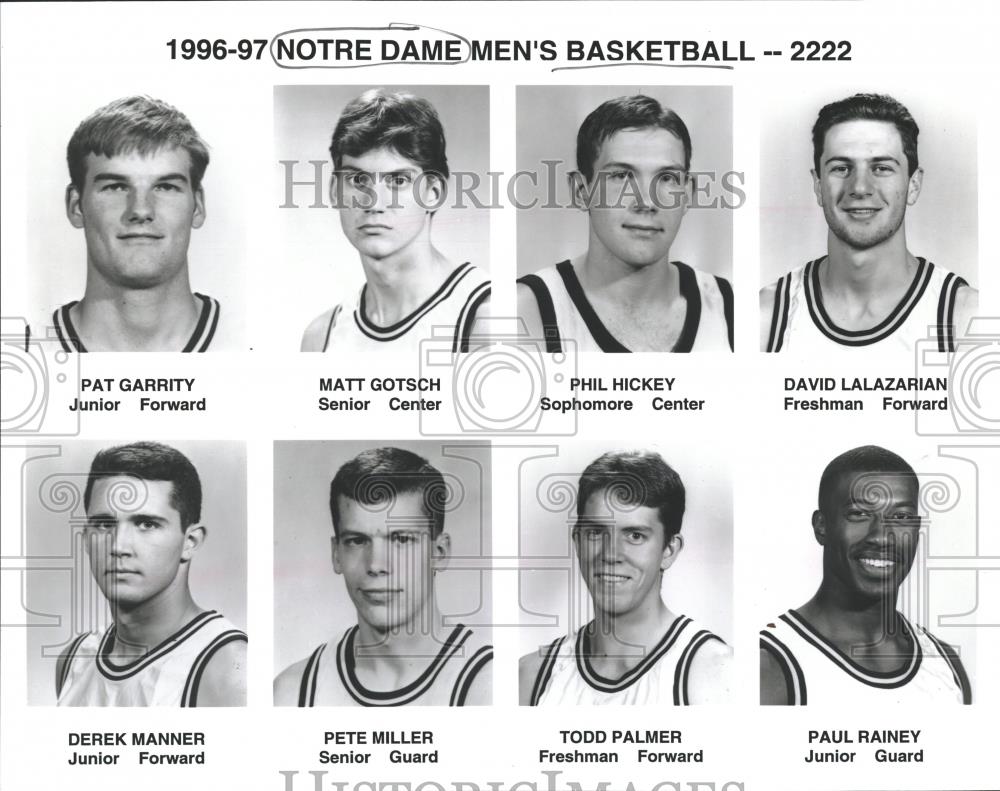 1996 Press Photo Notre Dame Men Pat Garrity David Derek - RRQ25701 - Historic Images