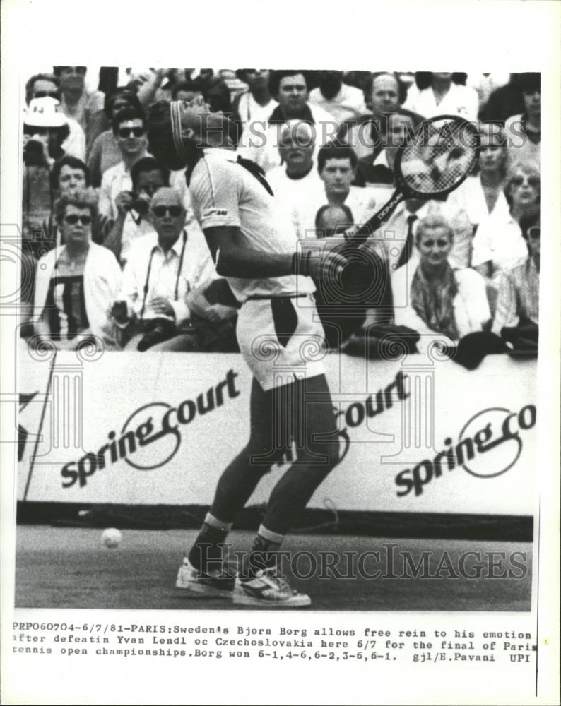 1981 Press Photo Sweden Bjorn Borg Paris Tennis Open - RRQ26791 - Historic Images