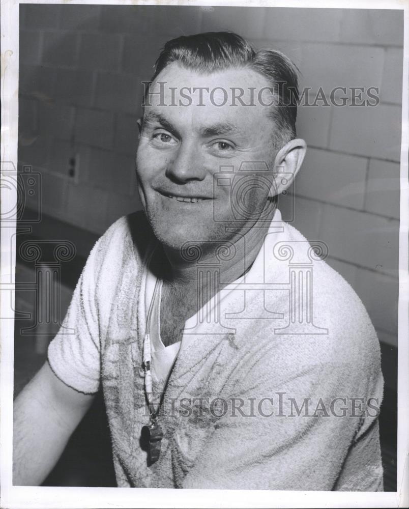 1956 Press Photo Coach Nap Ross St Andrew Micheal Laugh - RRQ26907 - Historic Images